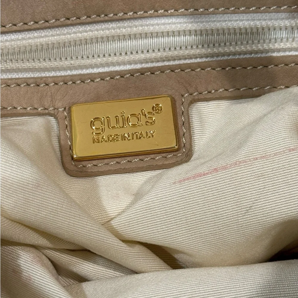 Genuine‎ Leather Tan and White Women's Shoulder Bag